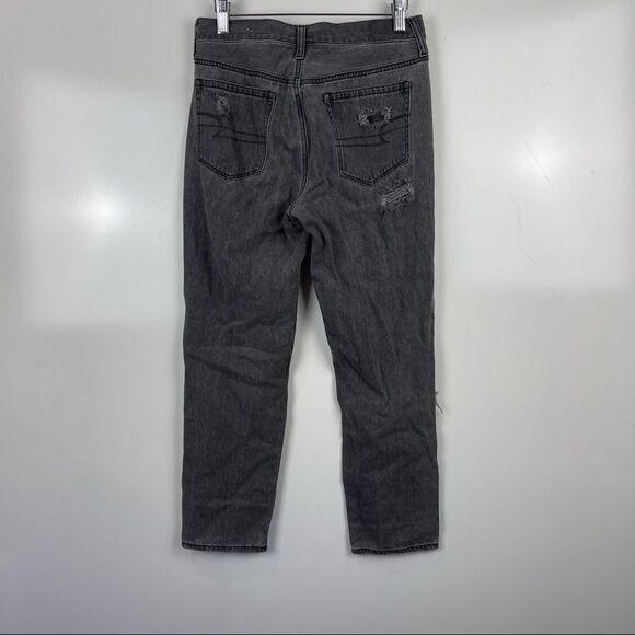 American Eagle Outfitters Destroyed Vintage Hi Rise Loose Fit Jeans Grey Size 6 - Picture 2 of 10